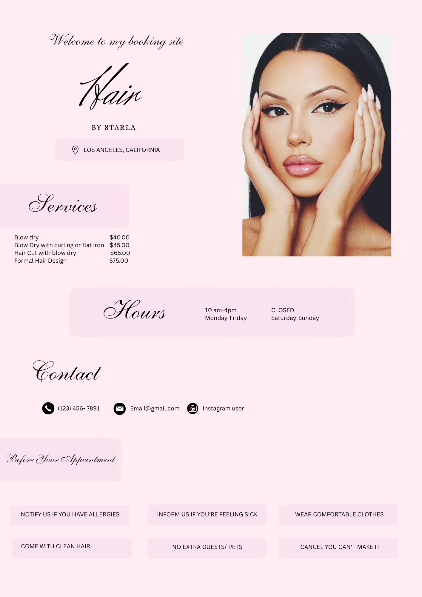 The It-Girl Stylist Booking Flyer template ︎♡︎