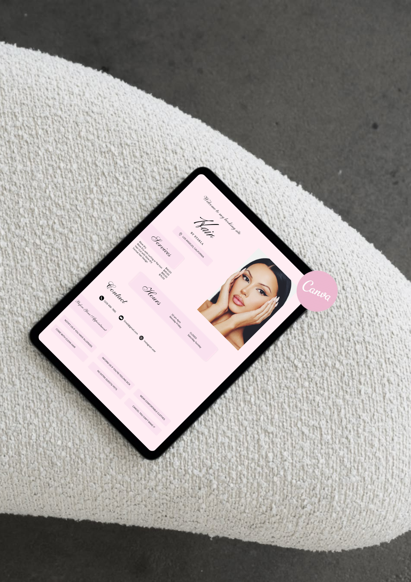 The It-Girl Stylist Booking Flyer template ︎♡︎